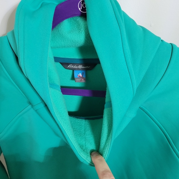 Eddie Bauer First Ascent Outpace Fleece Lined Green Women’s Hoodie, Size 2X - Picture 8 of 8